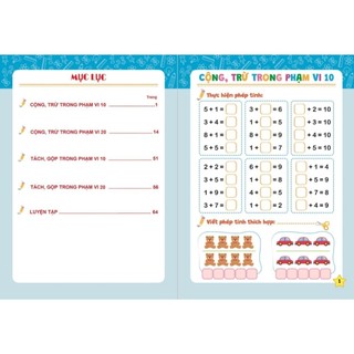 Sách-Rèn Kĩ Nặng Cộng Trừ Trong Phạm Vi 20 Giúp Con 4-6 Tuổi Tính Toán Nhanh Hành Trang Tự Tin Vào Lớp 1
