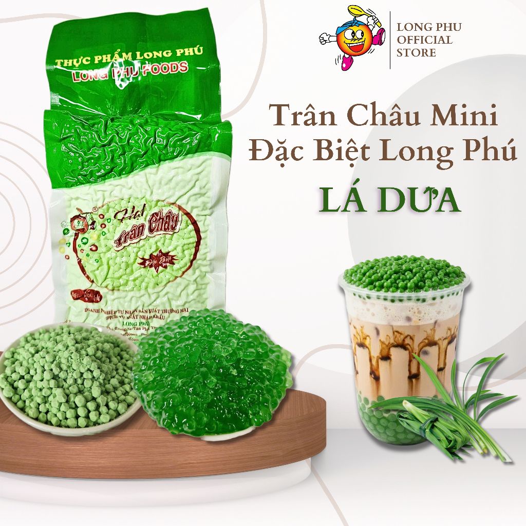 Trân Châu Mini Đặc Biệt (Trân Châu Hạt Tiêu) các vị LONG PHÚ gói 1kg - Topping Nguyên Liệu Trà Sữa