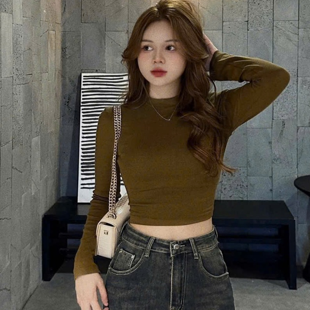 Áo Thun Dài Tay Nữ Croptop Ôm Body Co Giãn 4 Chiều – Tôn Dáng, Dễ Mix Đồ Joolate 310_P11K4