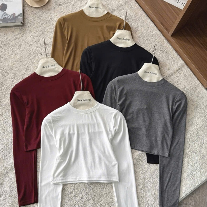 Áo Thun Dài Tay Nữ Croptop Ôm Body Co Giãn 4 Chiều – Tôn Dáng, Dễ Mix Đồ Joolate 310_P11K4