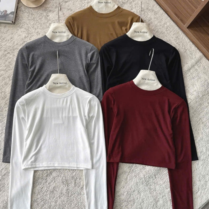Áo Thun Dài Tay Nữ Croptop Ôm Body Co Giãn 4 Chiều – Tôn Dáng, Dễ Mix Đồ Joolate 310_P11K4