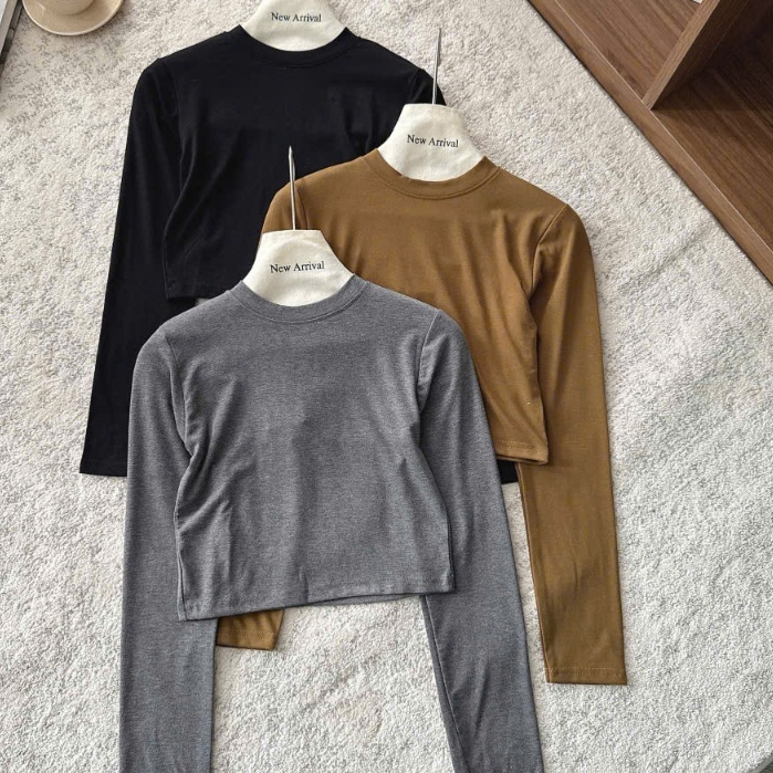 Áo Thun Dài Tay Nữ Croptop Ôm Body Co Giãn 4 Chiều – Tôn Dáng, Dễ Mix Đồ Joolate 310_P11K4