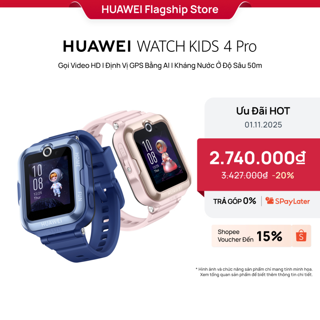 Đồng Hồ Thông Minh Trẻ Em HUAWEI WATCH KID Pro Gọi video HD