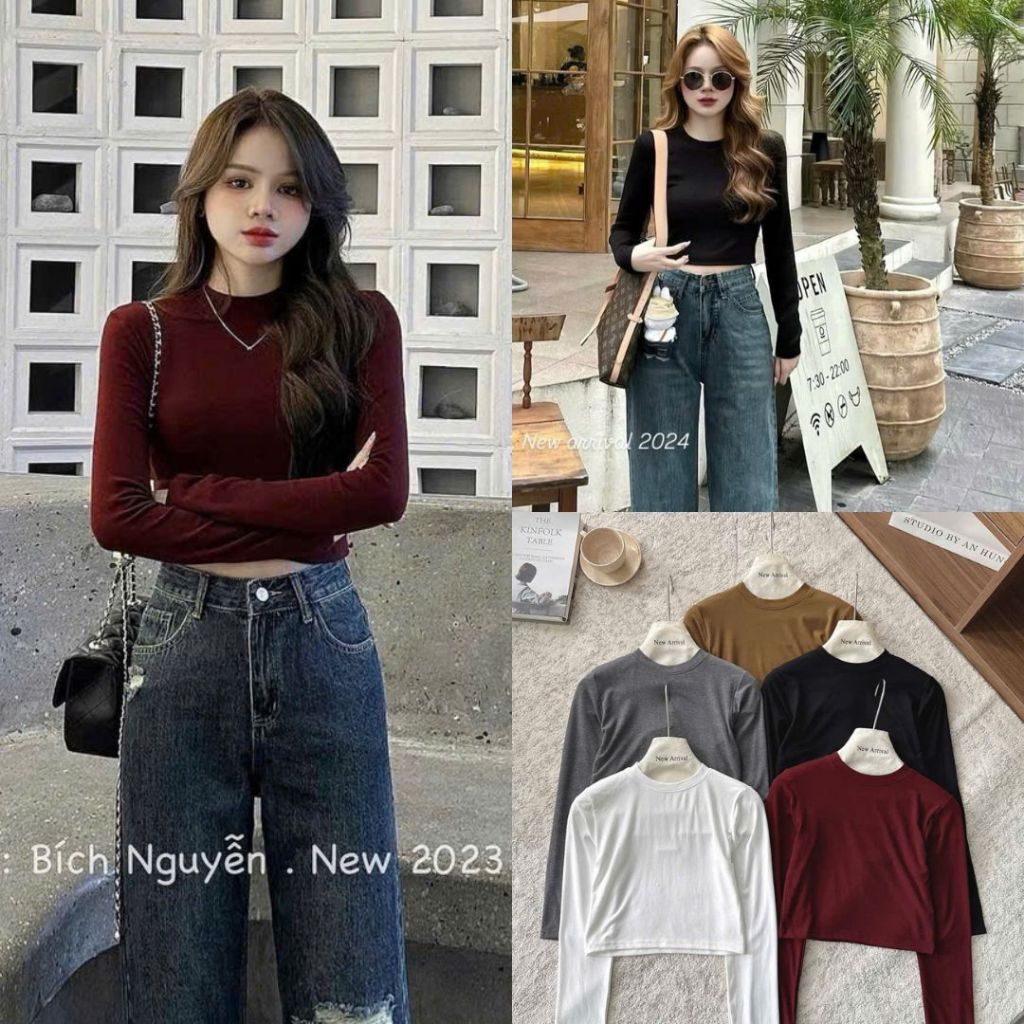 Áo Thun Dài Tay Nữ Croptop Ôm Body Co Giãn 4 Chiều – Tôn Dáng, Dễ Mix Đồ Joolate 310_P11K4