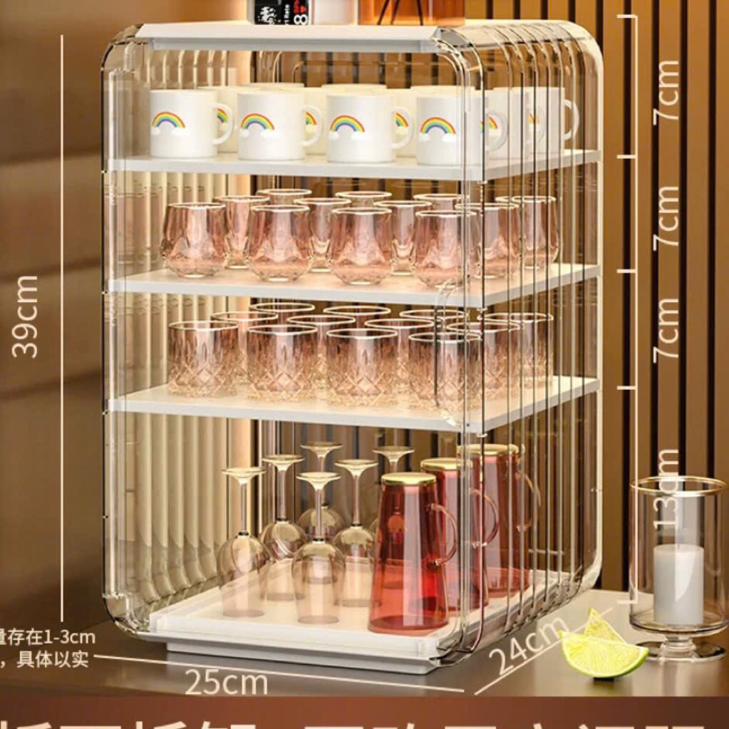 Kệ đựng Cốc Chén ly , Bình sữa , chống bụi chống côn trùng bay bò vào chát liệu nhựa sang trọng