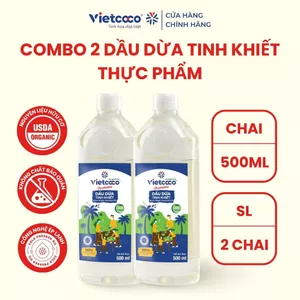 Dầu dừa tinh khiết Organic Vietcoco (thực phẩm ) chai 500ml