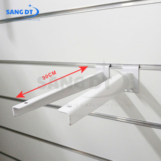 [CẶP] Phụ kiện pass đỡ/tay đỡ kệ gỗ cài kệ rãnh Slatwall size 30cm bằng sắt cao cấp chịu lực tốt