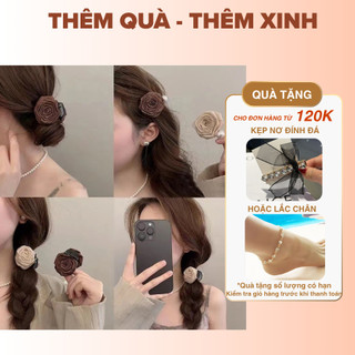 [🔥XƯỞNG SALE SẬP SÀN🔥] Kẹp Tóc Càng Cua Hoa Hồng Khô Sang Trọng Cổ Tích Size 13cm K327