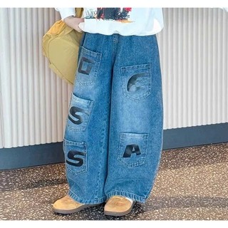 Set Đồ Unisex Cho Bé Cực Chất – Áo Nỉ Tay Dài In Mèo Phối Quần Jean Rộng