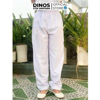 Quần Blouse Trắng Dinos Lưng Thun, Vải Kate Silk Cho Sinh Viên Ngành Y, Nhân Viên Y Tế