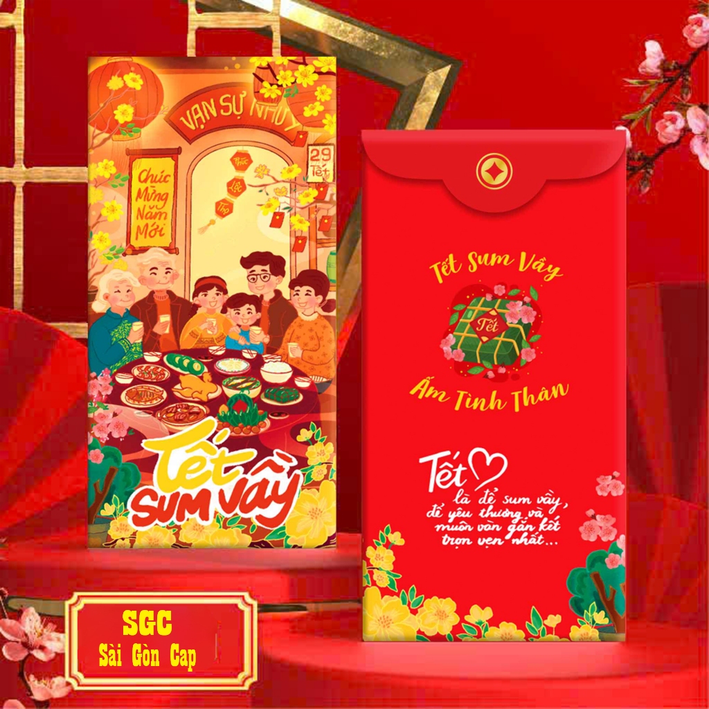 Bộ 100 Bao Lì Xì Tết 2026 Xuân Bính Ngọ Phúc Lộc Thọ
