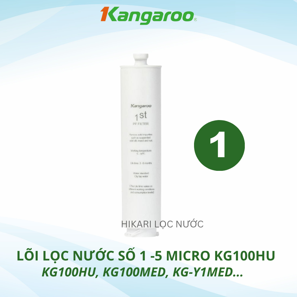 Bộ Lõi lọc nước 123 KG100HU, KG100HU+ dành cho các máy Kangaroo KG100HU, KG100HU+, KG100MED, KG100EED, KG-Y1MED,