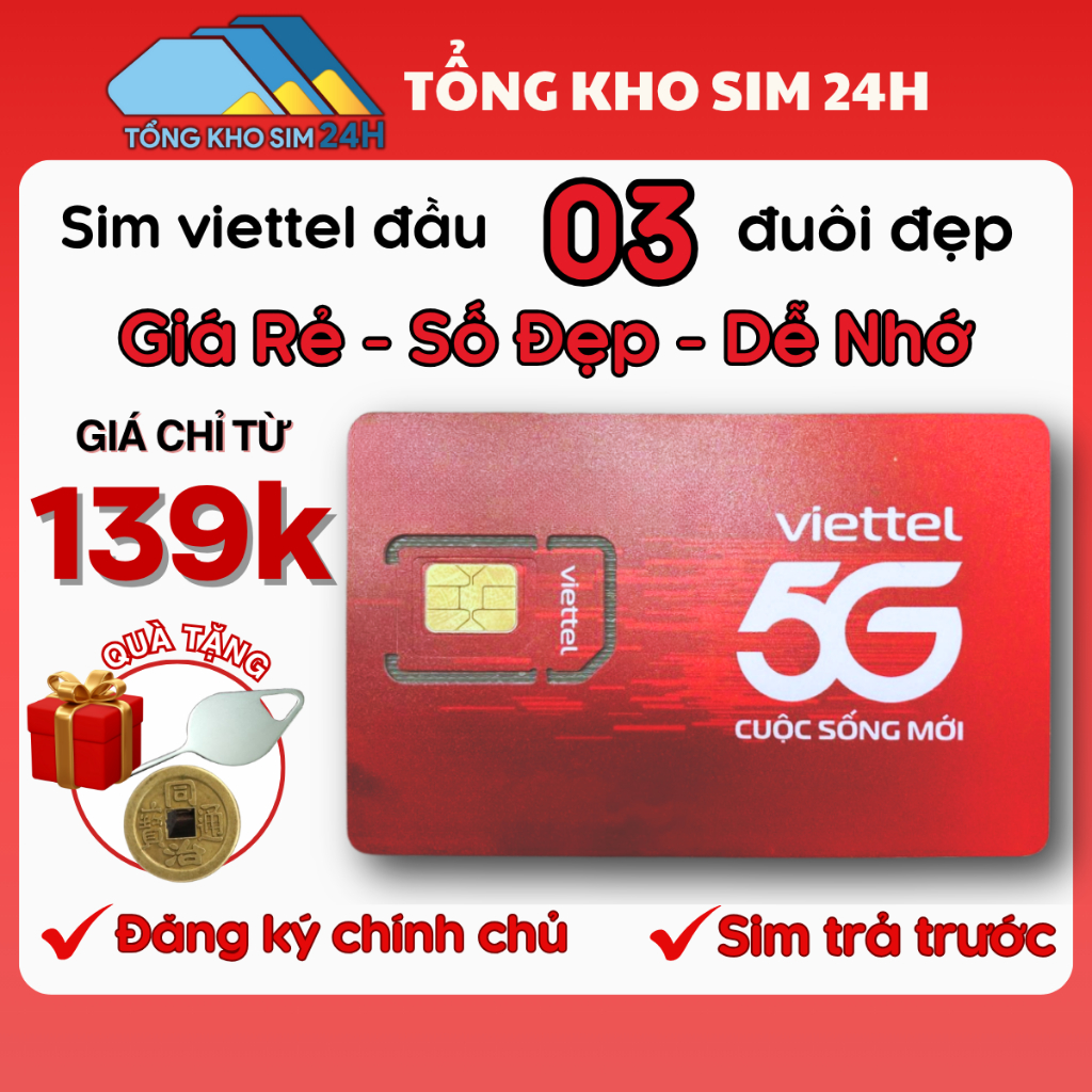 Sim 5g viettel - Giá Tốt, Miễn Phí Vận Chuyển, Đủ Loại | Shopee Việt Nam