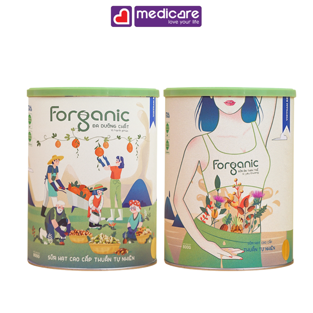 Sữa hạt FORGANIC bữa ăn thay thế đa dưỡng chất tăng cường sức khỏe 300g - 400g - 800g