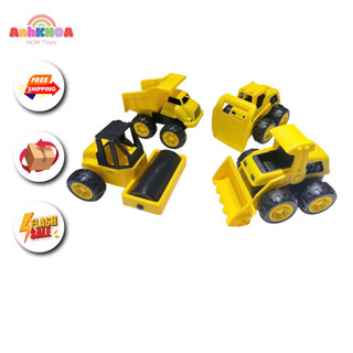 Bộ 4 chiếc xe đồ chơi công trình chạy đà cho bé loại lớn(66920)