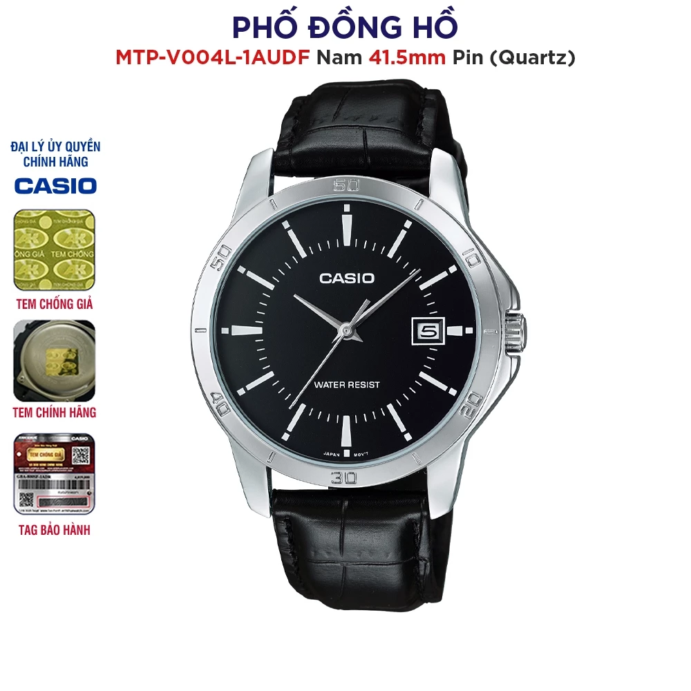 Đồng hồ nam dây da Casio MTP-V004L-1AUDF