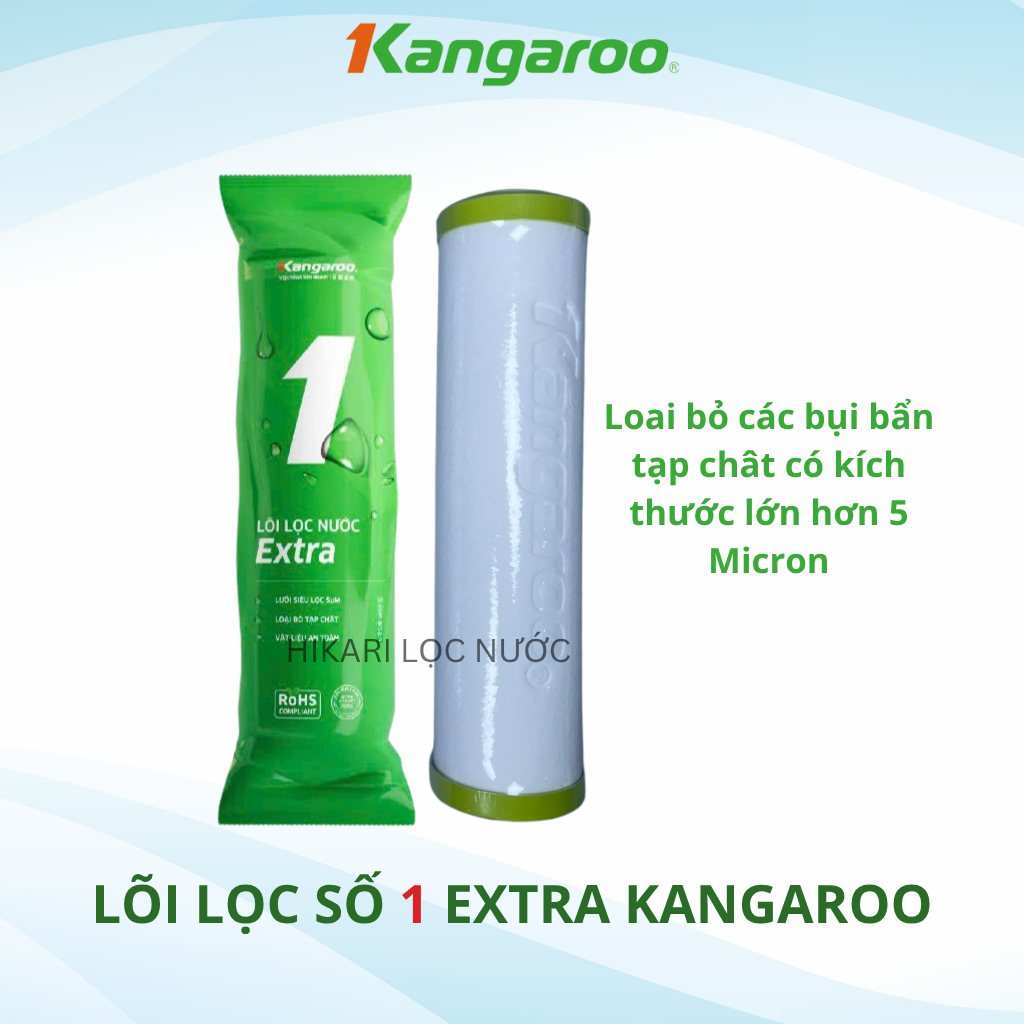 Combo 3 Lõi Lọc Nước Kangaroo Chính Hãng Thay Thế Được Cho Các Máy Lọc Nước RO Dùng Cốc 10 inch