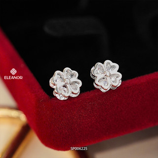 Bông tai nữ chuôi bạc 925 Eleanor Accessories hình cỏ 4 lá phụ kiện trang sức khuyên tai 6225