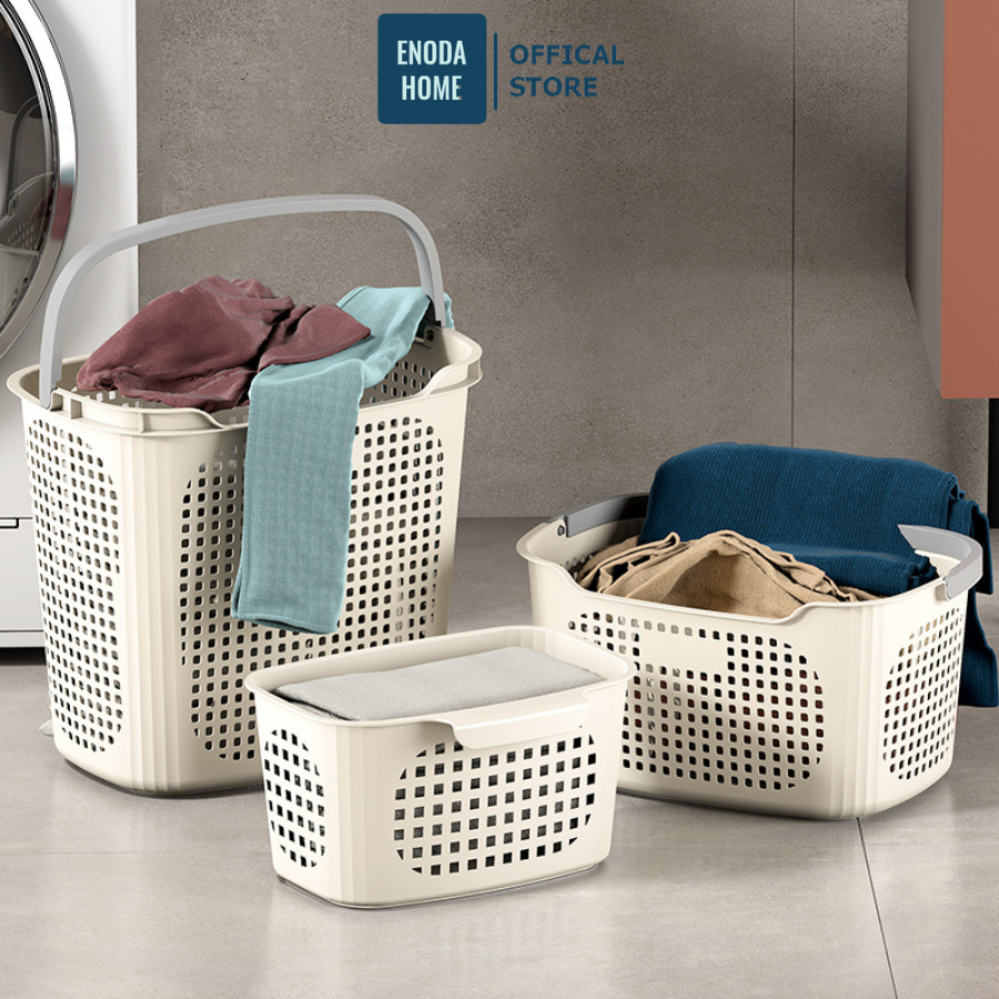 Set Giỏ Nhựa Đựng Quần Áo 3 Màu 3 Size Cho Gia Đình, Combo Giỏ Nhựa Đựng Đồ Giặt Là Có Quai Xách Tiện Lợi Q480