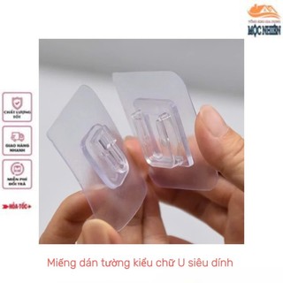 Combo 3 Miếng dán tường thay thế kiểu dáng chữ U siêu dính, gồm 2 loại lồi và lõm, dùng cho kệ dán tường