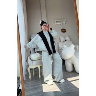 [BST Mùa Đông] Tổng Hợp Bộ Nỉ Nữ Form Rộng - Set Sweater Kèm Quần Suông - Mickey/Kẻ Sọc/Cổ Khăn Hot Trend 2025