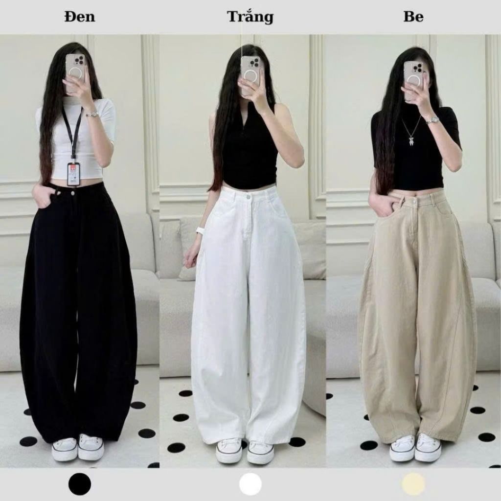 Quần Jean Nữ Ống Cong JOOLATE Form Rộng Basic Quần Đi Học Đi Làm Thời Trang