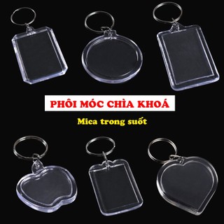 [Combo 50 Móc]  Móc khoá nhựa, Móc khoá mica in ảnh, mã QR nhiều kích thước, trong suốt 2 mặt - Không in nội dung