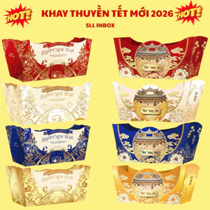 COMBO 3 KHAY GIỎ QUÀ, GIỎ THUYỀN, ĐẾ THUYỀN ĐỰNG QUÀ TẾT 2026