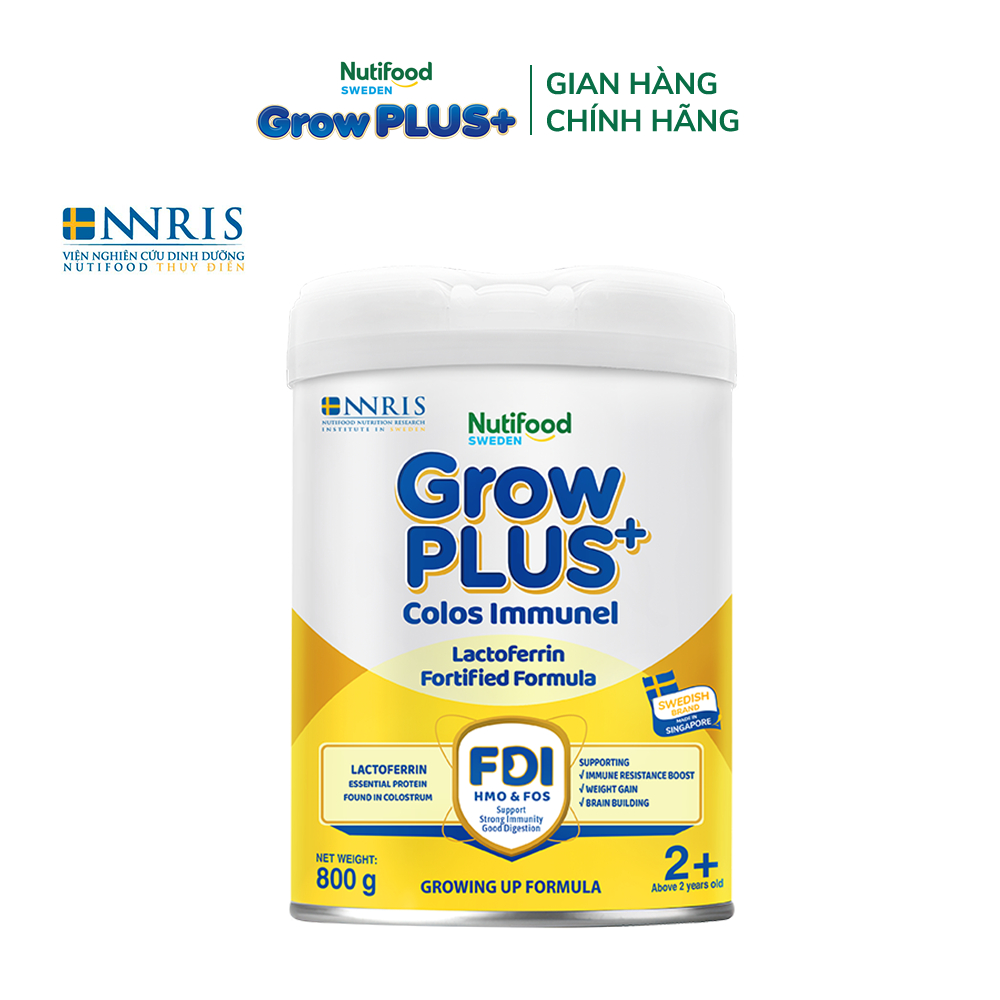 Sữa Bột Nutifood Sweden GrowPLUS+ Sữa Non Immunel trên 2 tuổi lon 800 g (Bao bì tuỳ lô hàng)