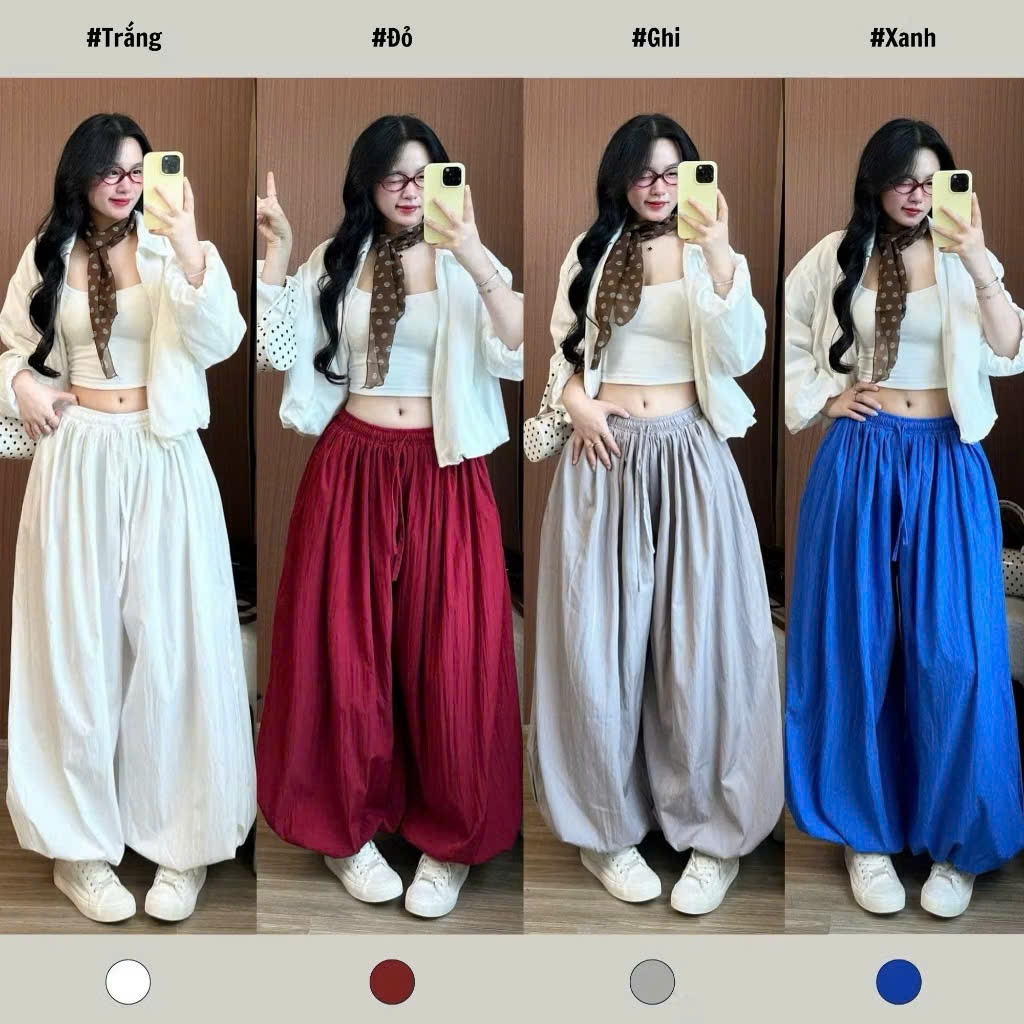 Quần Balloon Pants Đi Biển Nữ Cạp Chun Ống Bo Gấu Form Rộng Thời Trang Joolate – Dễ Mặc, Dễ Phối