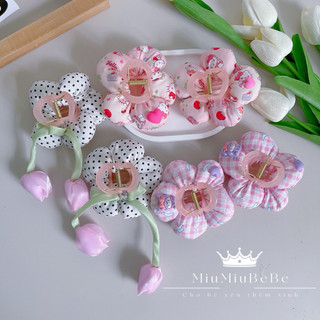 Kẹp gấp tóc phối hoa cho bé sz8cm