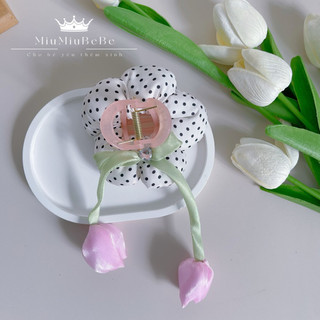 Kẹp gấp tóc phối hoa cho bé sz8cm