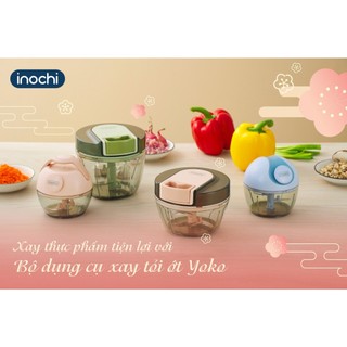 Dụng cụ xay tỏi ớt Yoko Inochi - xoay tay nhẹ nhàng, chống trượt, dễ tháo lắp và vệ sinh tiện cho nhà bếp