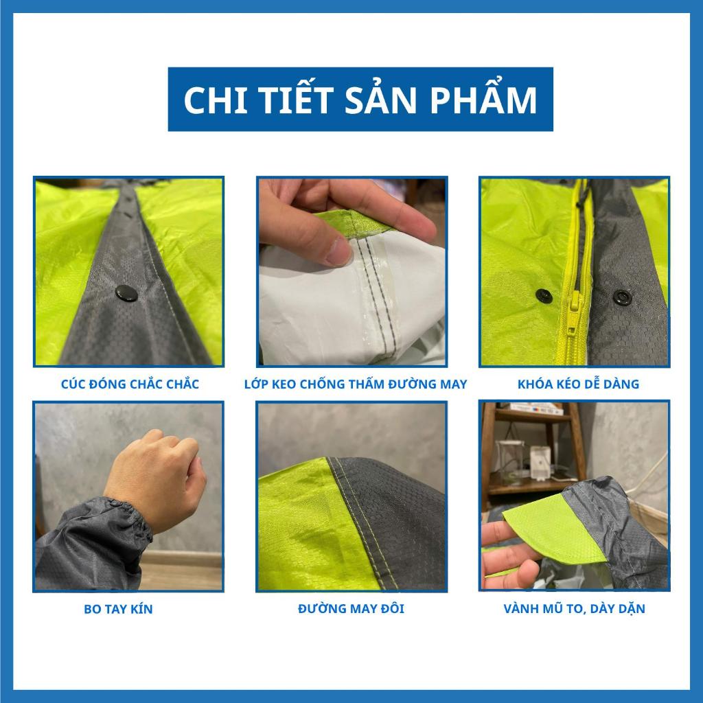 ÁO MƯA TRẺ EM MỘT NGÀY MƯA (6 - 13 TUỔI) KIỂU DÁNG MĂNG TÔ KHÓA KÉO - (VẢI TỔ ONG CHẤT LƯỢNG CAO)