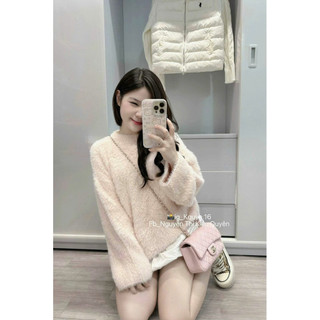 LT - Áo len nữ cổ tròn dài tay thu đông, chất liệu len lông siêu ấm, fom dài free size 1410