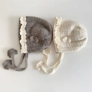 Mũ len bé gái cổ điển viền ren BAISE – Mũ len mùa đông dễ thương, giữ ấm có lót cotton mềm