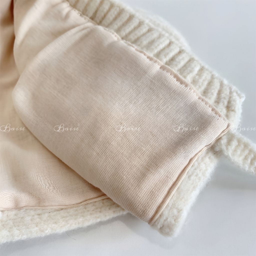 Mũ len bé gái cổ điển viền ren BAISE – Mũ len mùa đông dễ thương, giữ ấm có lót cotton mềm