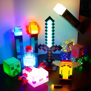 Minecraft ngọn đuốc nhỏ ánh sáng ban đêm, đèn trang trí phòng,Đồ chơi trẻ em