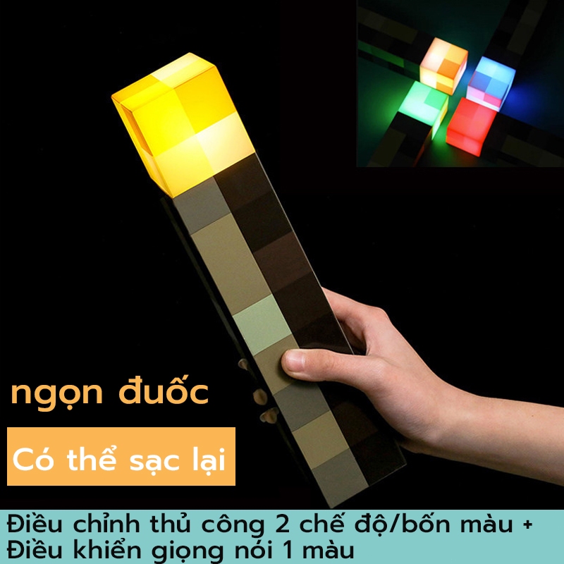Minecraft ngọn đuốc nhỏ ánh sáng ban đêm, đèn trang trí phòng,Đồ chơi trẻ em