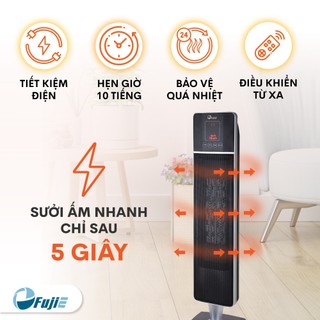Quạt sưởi Ceramic để sàn FujiE CH-2000 Máy sưởi ấm  - Đèn led hiển thị nhiệt độ - Bảo hành toàn quốc