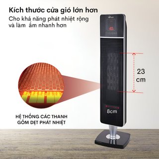 Quạt sưởi Ceramic để sàn FujiE CH-2000 Máy sưởi ấm  - Đèn led hiển thị nhiệt độ - Bảo hành toàn quốc