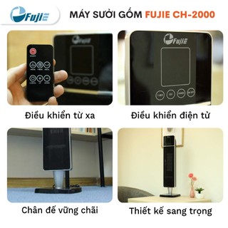 Quạt sưởi Ceramic để sàn FujiE CH-2000 Máy sưởi ấm  - Đèn led hiển thị nhiệt độ - Bảo hành toàn quốc