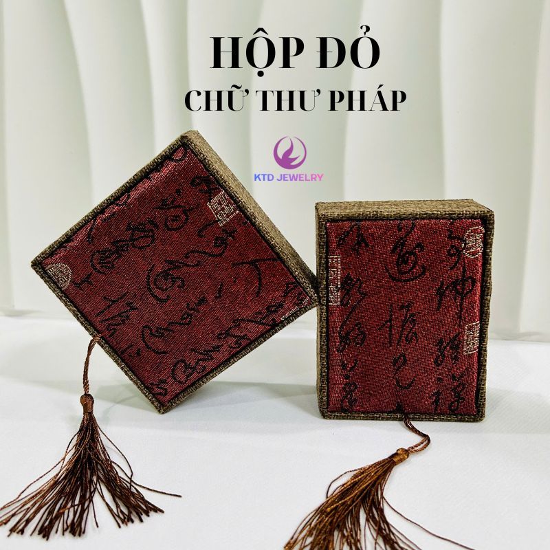 Hộp gấm KATEDA Để Đựng Vòng Tay Trang Sức Kích Thước 10x10 cm