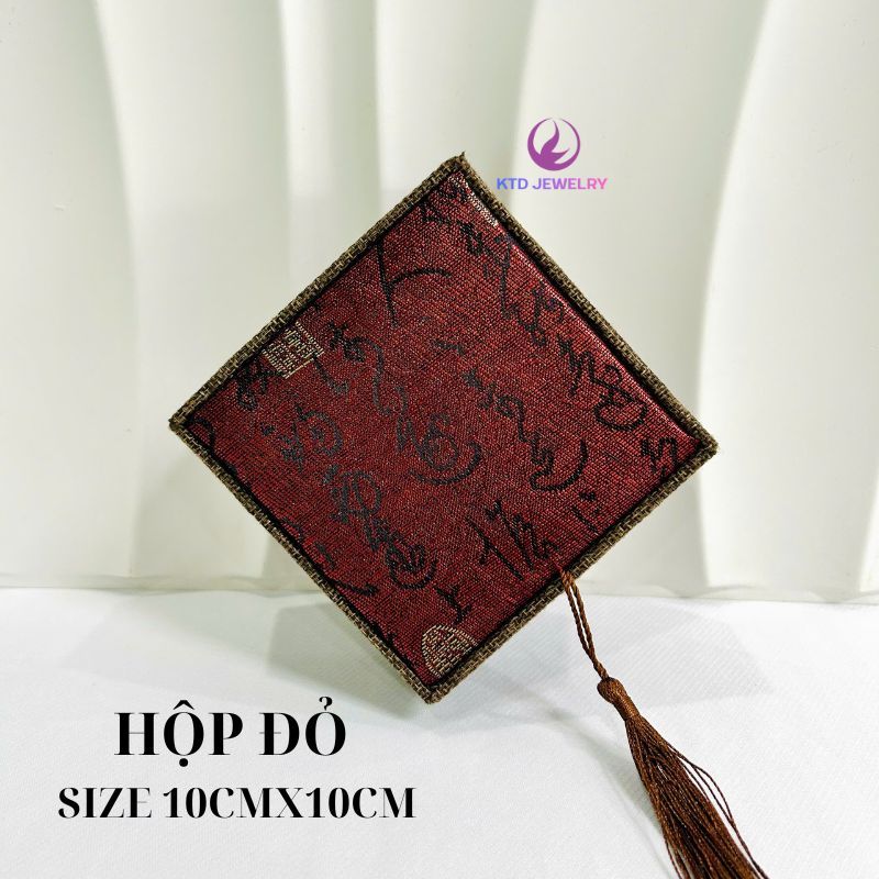 Hộp gấm KATEDA Để Đựng Vòng Tay Trang Sức Kích Thước 10x10 cm