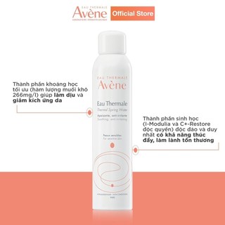 Xịt khoáng cấp ẩm làm dịu da Avène Thermal Spring Water giúp da mịn màng tươi mát 300ml