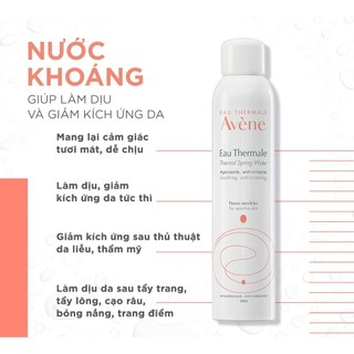 Xịt khoáng cấp ẩm làm dịu da Avène Thermal Spring Water giúp da mịn màng tươi mát 300ml
