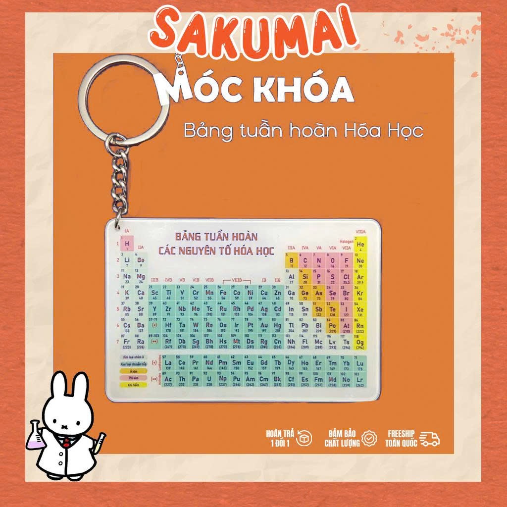 Móc Khoá Hoá Học, Móc Khoá Bảng Tuần Hoàn Hoá Học Theo Chương Trình Mới Chất Liệu Mica In 2 Mặt Dùng Làm Quà - SakuMai