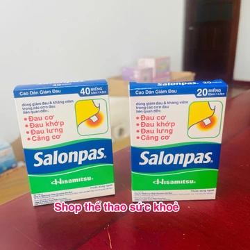 CAO DÁN GIẢM ĐAU SALONPAS GIÚP GIẢM ĐAU CƠ, ĐAU KHỚP, ĐAU LƯNG,CĂNG CƠ -HSD 3 NĂM