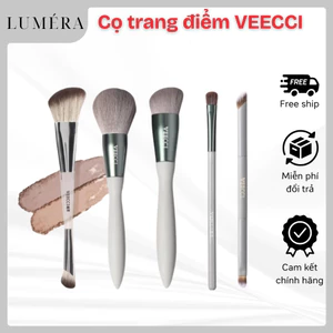 Cọ trang điểm VEECCI cọ tạo khối hai đầu, cọ phấn mắt, cọ má hồng phủ phấn che khuyết điểm lông mềm đa năng