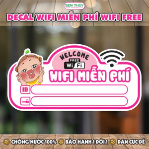 Decal Dán Wifi Miễn Phí Chống Nước - Bảng Wifi Mật Khẩu Quỳnh Aka - DCQ0430